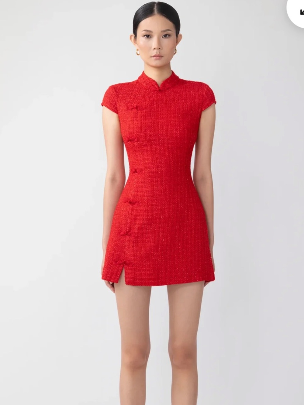 SAU LEE Natasha Tweed Mini Dress in Red *NEW*